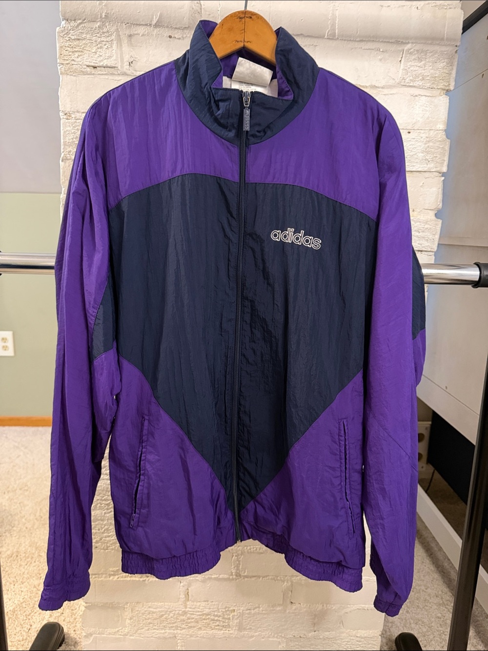 Vintage adidas Purple and Navy Style Colorblock Windbreaker